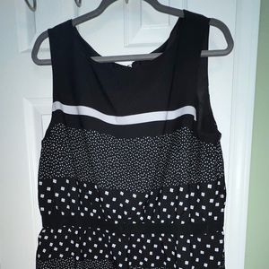 LOFT Black and White Dress Size XL